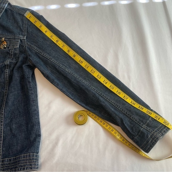 Christopher & Banks Denim w/ Animal Print Buttons & Double Topstitch Size S - Picture 9 of 9
